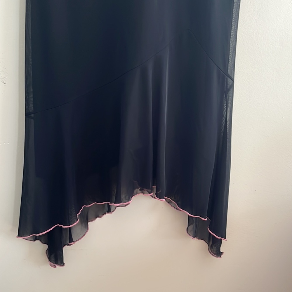 Vintage Y2K Flouncy MIDI Dress Handkerchief Hem Chiffon Fairycore Empire S 90s - Picture 3 of 8